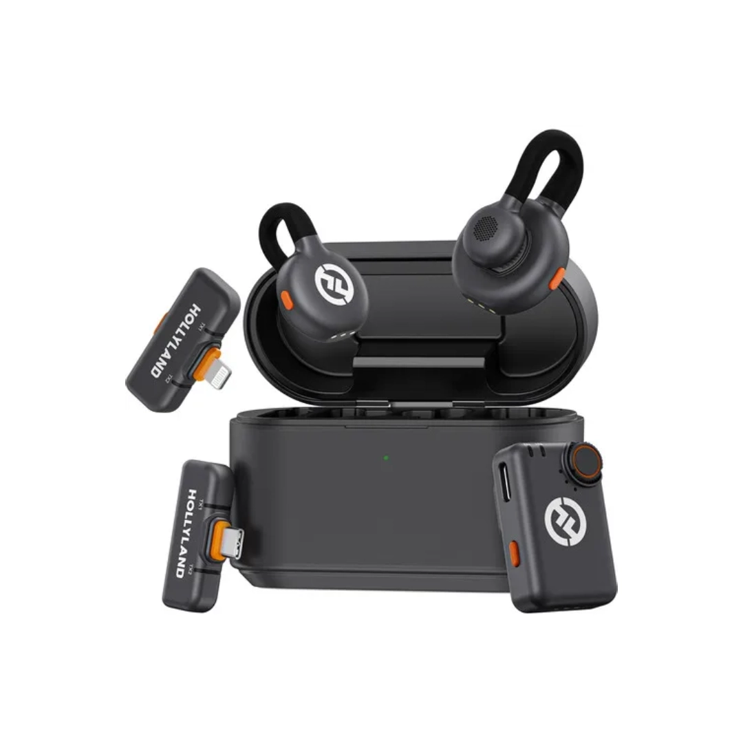 Hollyland LARK M2S Ultimate Combo 2-Person Wireless Microphone System for Cameras and Mobile Devices (2.4 GHz, Space Gray)